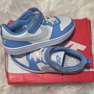 Nike Court Borough Low Recraft (PS) Size 1Y Summit White Vast Grey Blue – NWT